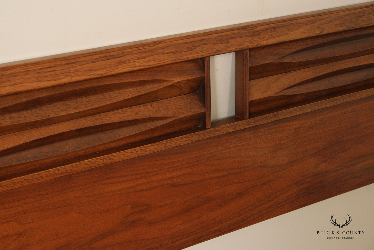 Mid Century Modern Walnut Queen Headboard
