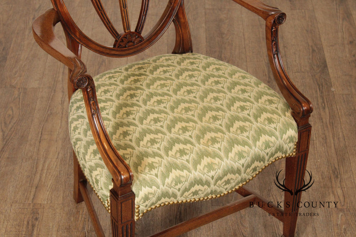 Hepplewhite Style Pair of Mahogany Armchairs