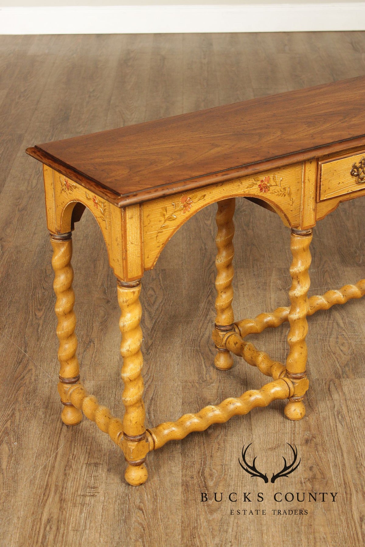 Heritage Country French Style Narrow Painted Console Table