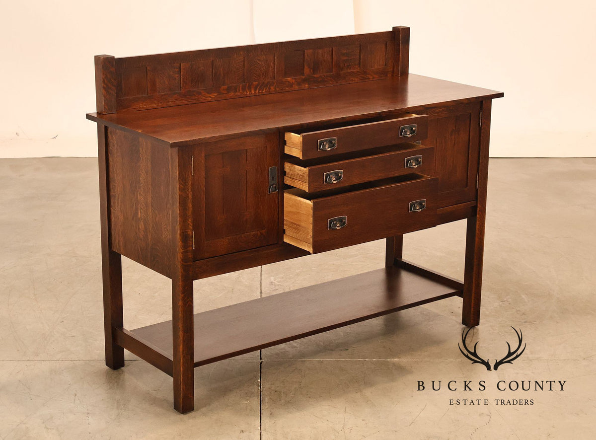Stickley Mission Collection Oak Sideboard Server With Gallery Back