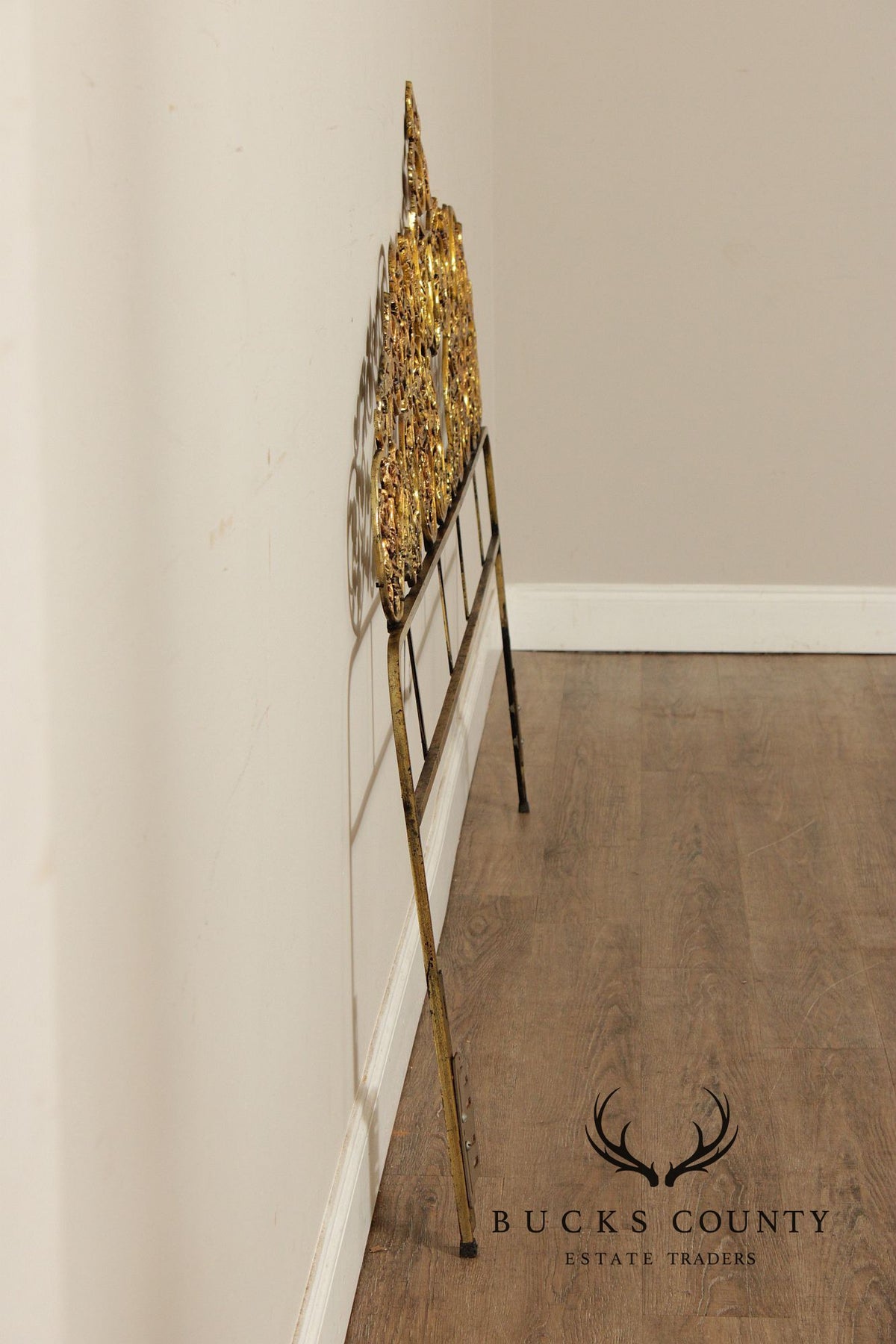 Rococo Style King Size Scrolling Brass Headboard