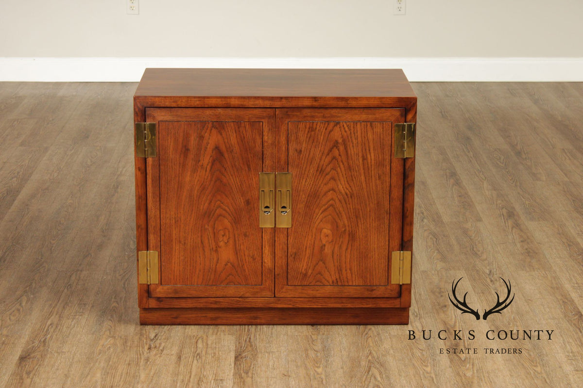Henredon Campaign Style Oak Cabinet