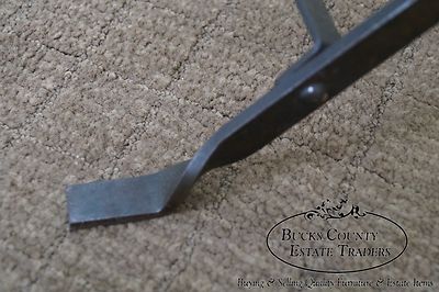 Antique Oscar Bach Style Iron X Base Bench Stool w/ Winged Griffins