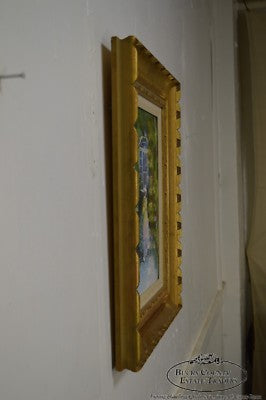 Parthesius Enamel on Copper Southern Belle Framed Painting