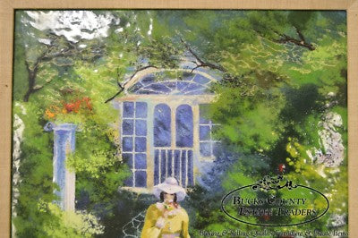 Parthesius Enamel on Copper Southern Belle Framed Painting