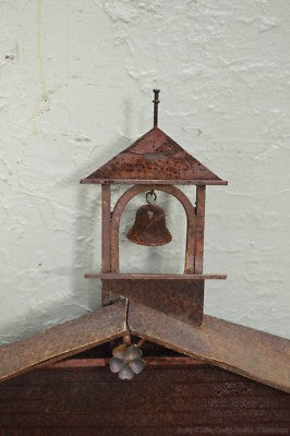 Curtis Jere Large Rusted Metal Wall Sculpture of Meeting House