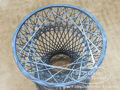 Russell Woodard Vintage Spun Fiberglass Patio Side Table w/ Round Glass Top