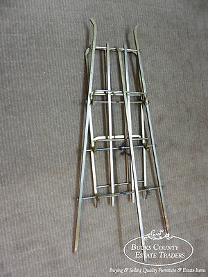 Mid Century Vintage Italian Brass Folding Collapsible Easel Magazine Stand