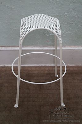 Mid Century Modern Set of 3 Painted Metal Bar Stools