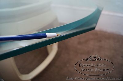 Drexel Heritage Asian Inspired Lacquered Base Glass Top Coffee Table