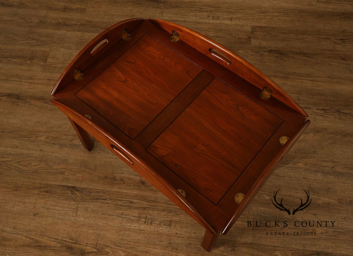 Chippendale Style Cherry Butler's Tray Coffee Table