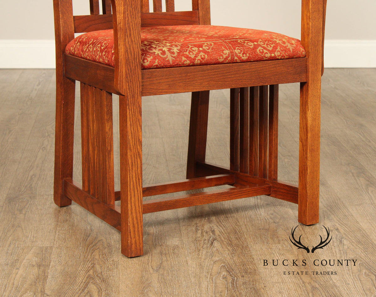 The Michaels Company  Mission Style Set Of Six Oak Spindle Dining Chairs