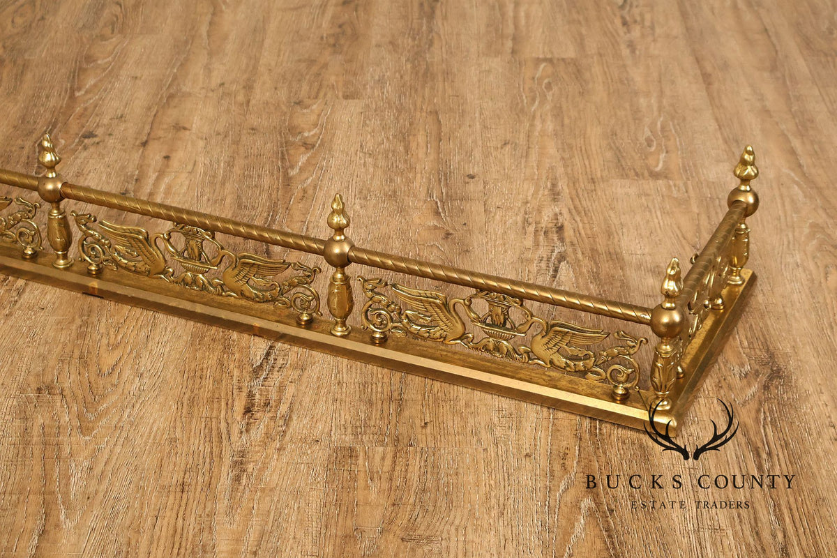 Neoclassical Style Brass Fireplace Fender