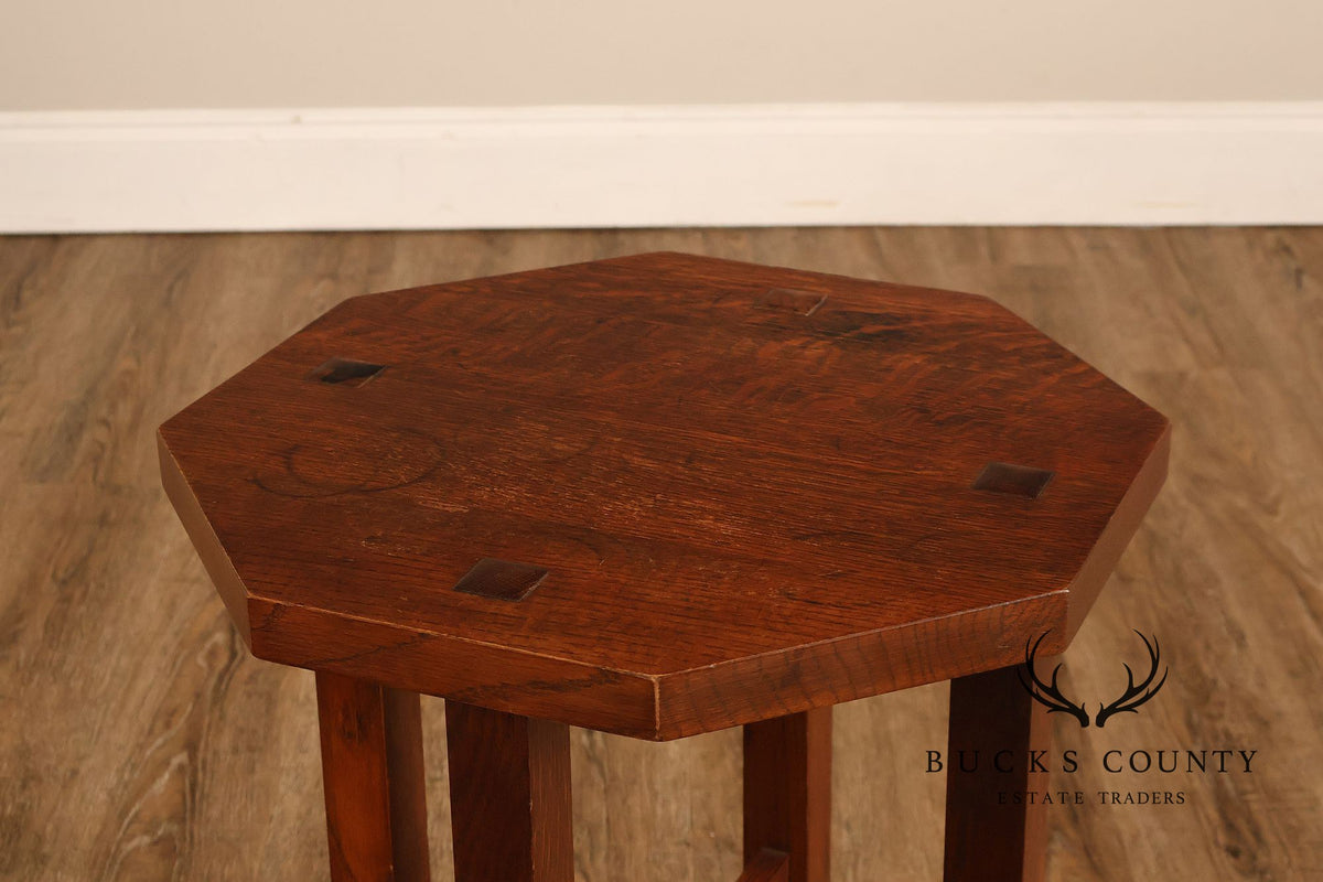 Stickley Mission Collection Oak Octagonal Tabouret Table