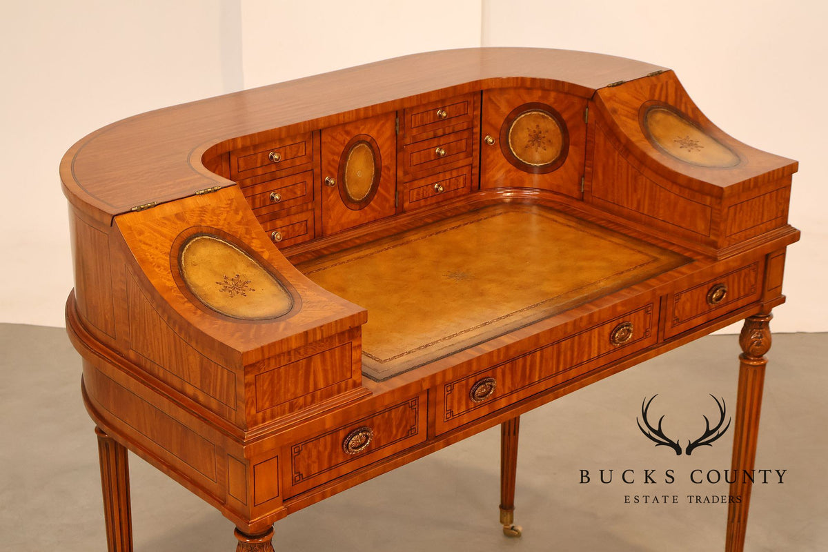 Maitland Smith Regency Style Satinwood Carlton House Writing Desk