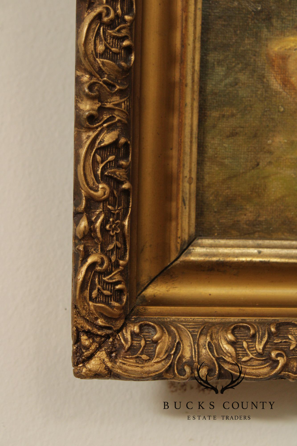 James Vincent Maginn Framed Painting, A Brood of Baby Chickens
