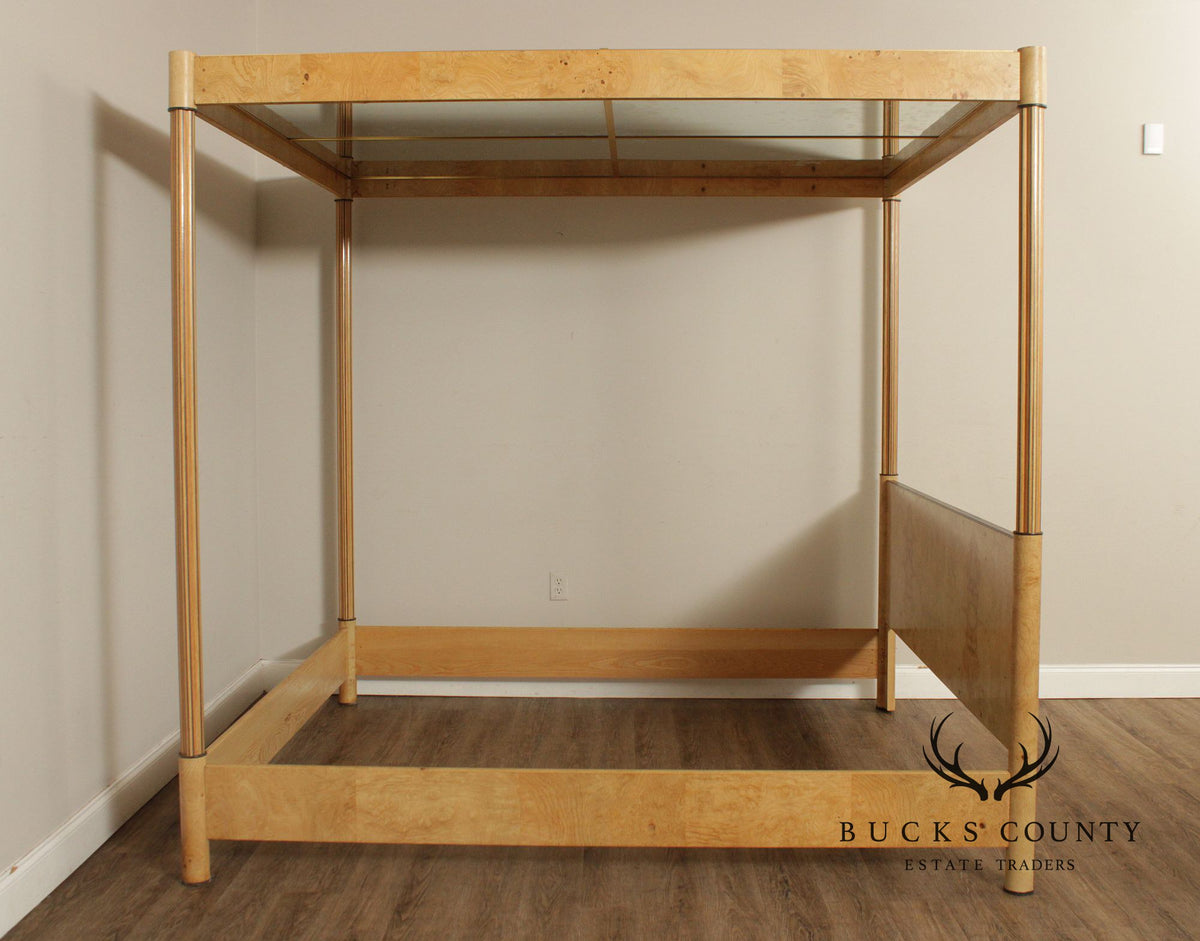 Henredon Scene Two Burlwood King Poster Bed