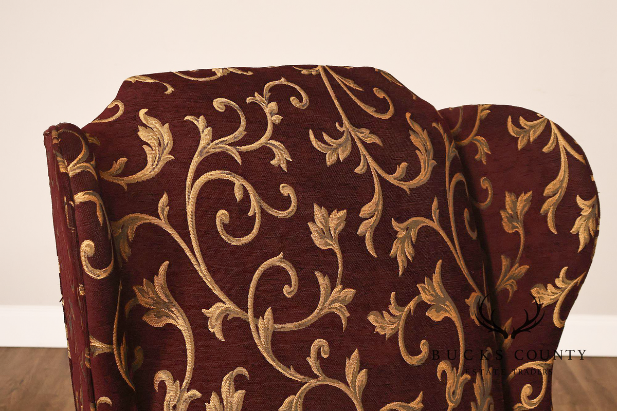 Traditional Queen Anne Style Upholstered Wingback Chair