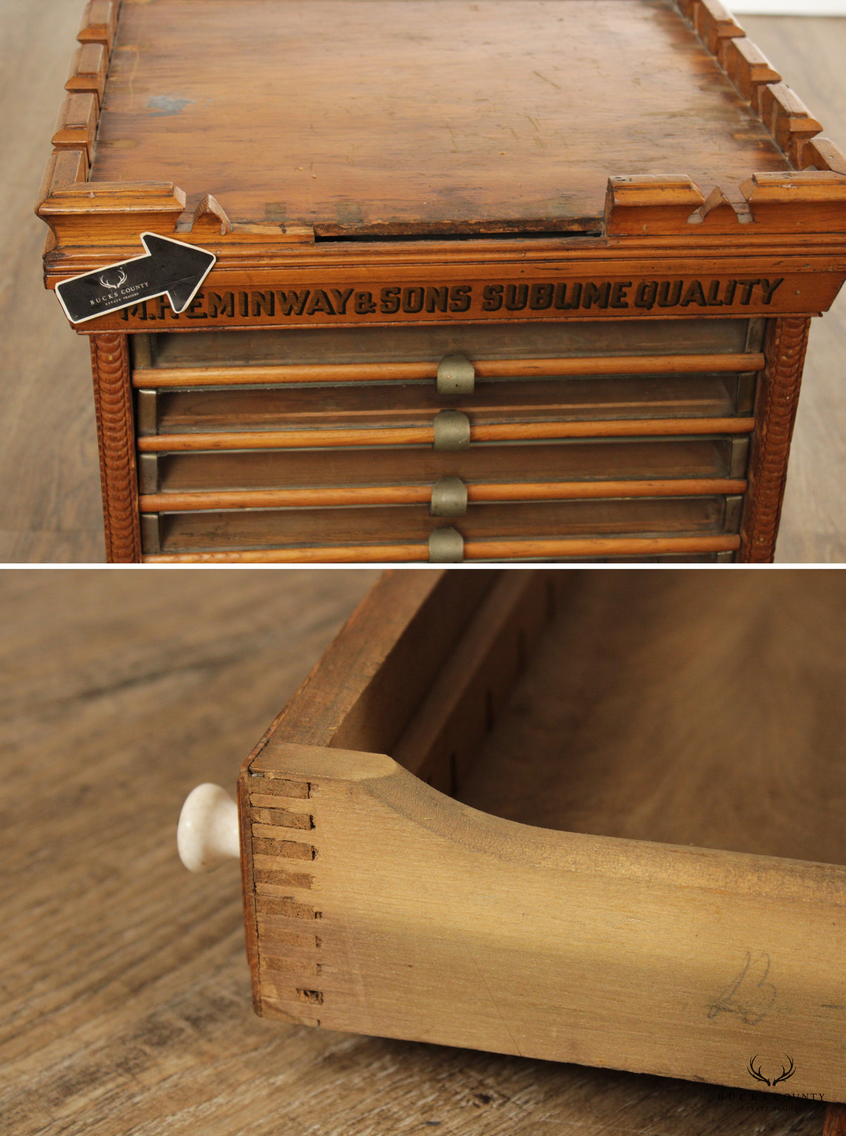 M. Heminway & Sons Antique Spool Cabinet