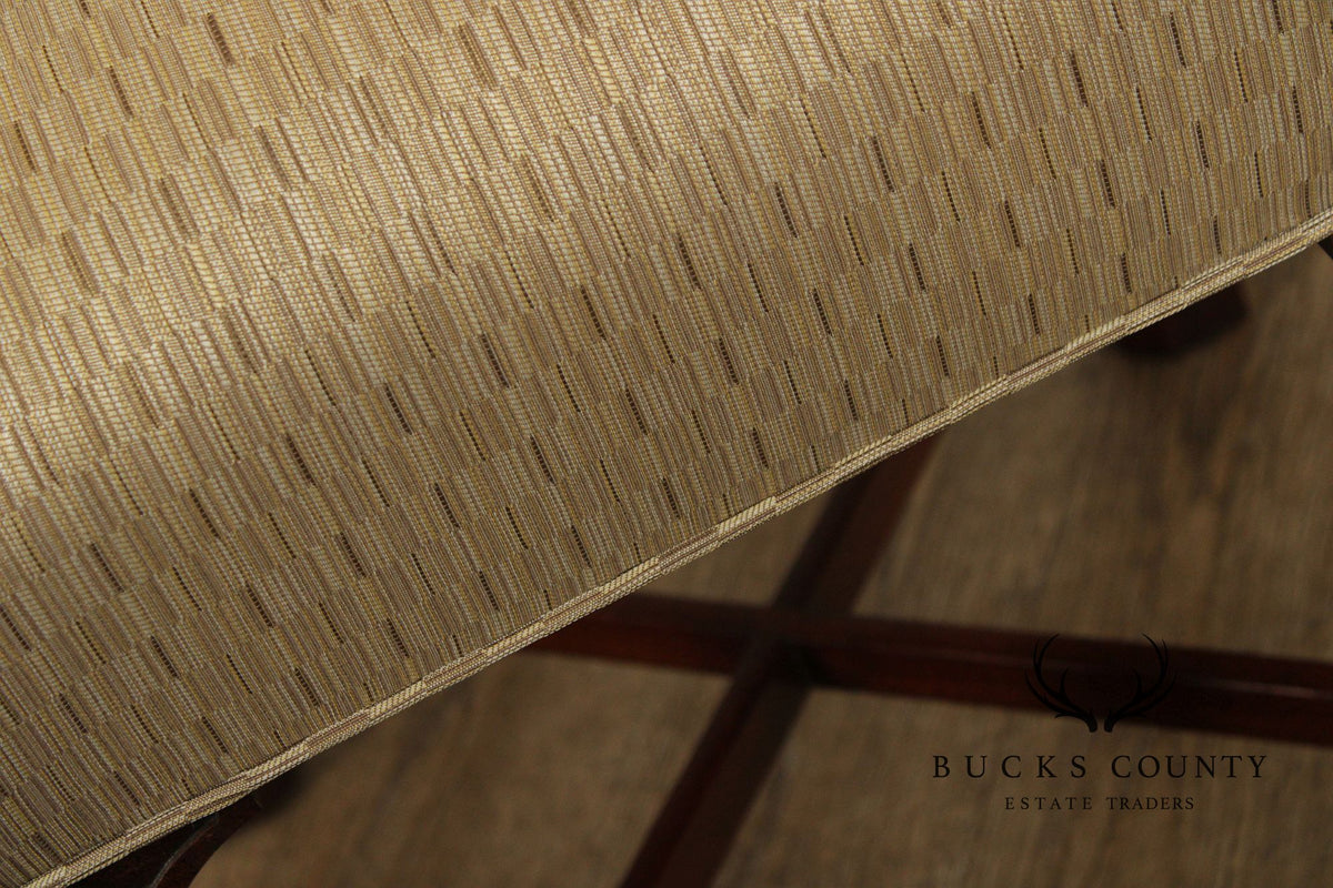 Chinese Chippendale Style Pair of Mahogany Stools