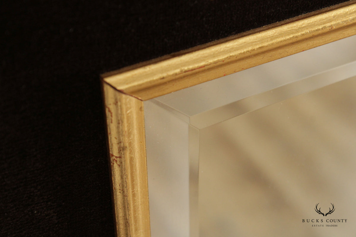 La Barge Neoclassical Style Black and Gilt Trumeau Mirror