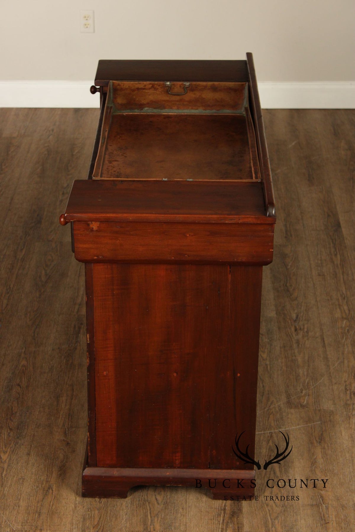 Antique Farmhouse Pine and Copper Dry Sink