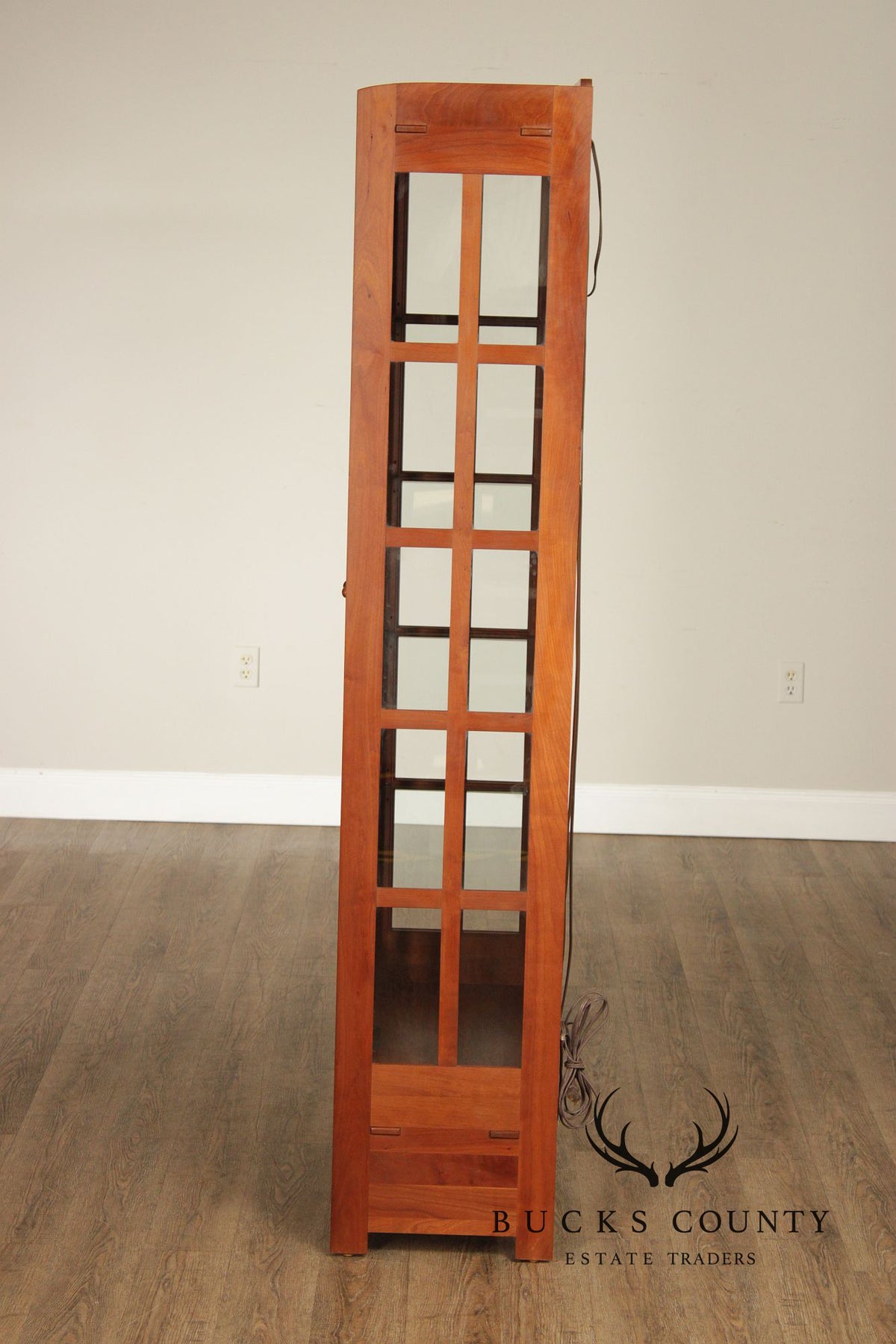 Stickley Mission Collection Cherry Lighted Display Cabinet