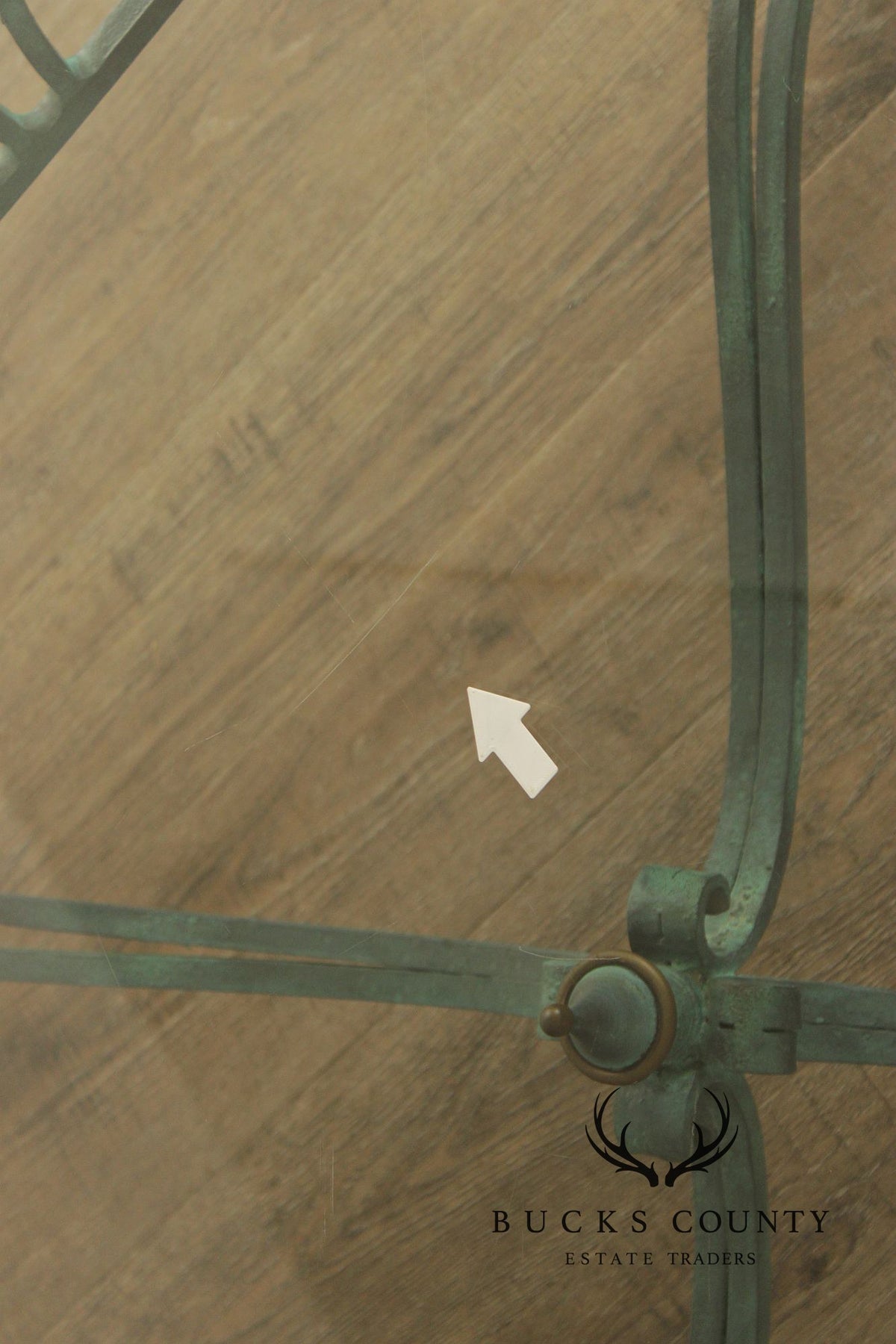 Baroque Style Glass Top Wrought Iron Coffee Table