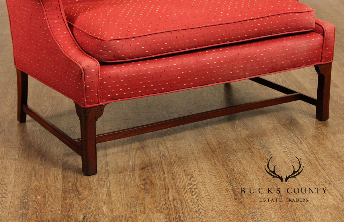 Georgian Style Upholstered Mahogany Loveseat