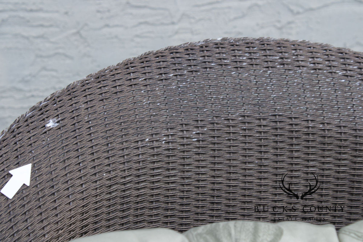 Lloyd Loom Outdoor Swivel Rocking Wicker Lounge Chair