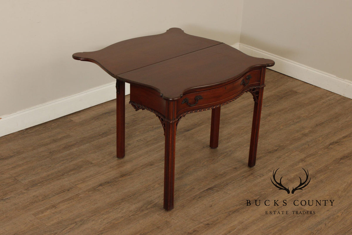1940's Chippendale Style Mahogany Flip Top Card Table