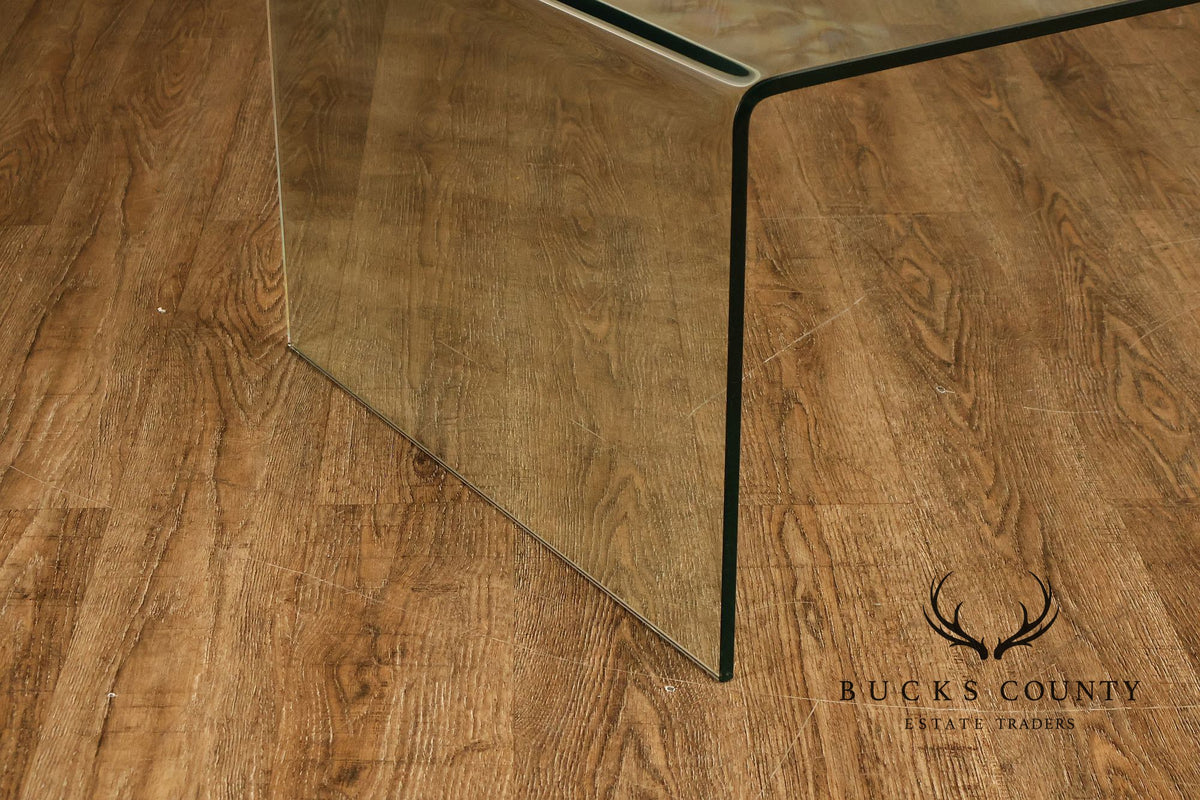 Modern Glass Waterfall Coffee Table