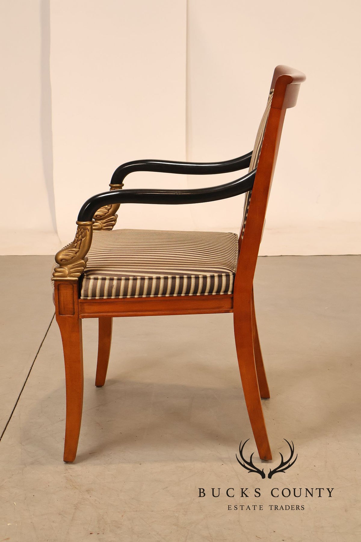 Century Furniture French Empire Style Dolphin Carved Armchair