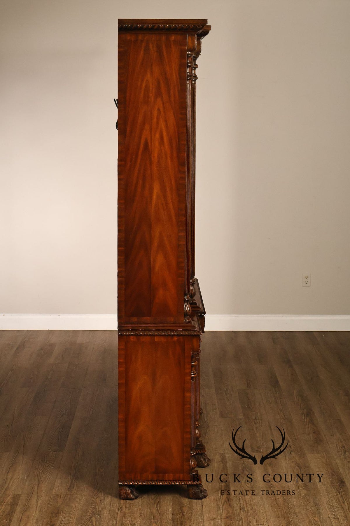 Maitland Smith Regency Style Mahogany Display Bookcase