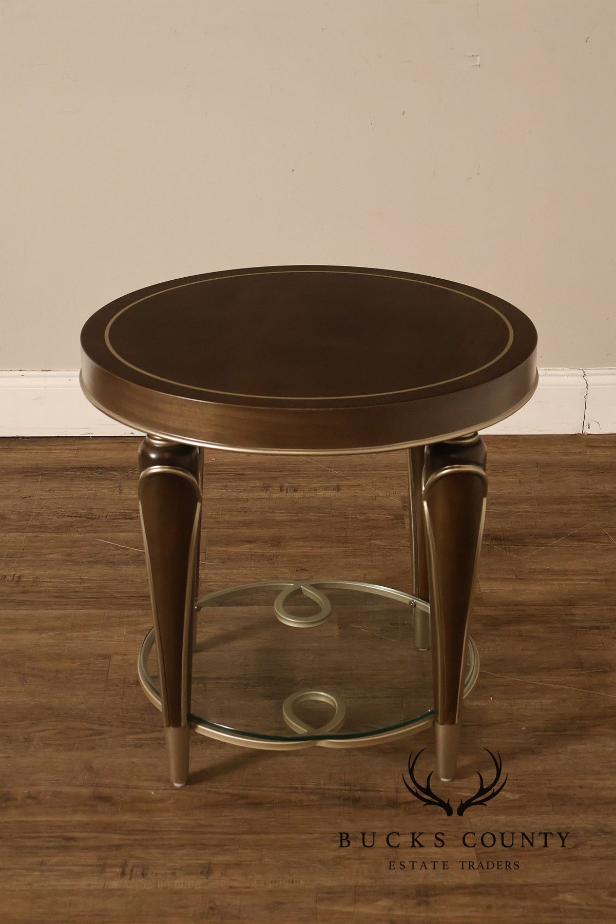 Michael Amini 'Villa Cherie' Round Two-Tier Side Table