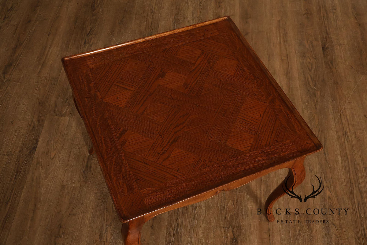 Italian Louis XV Style Oak Parquetry Side Table