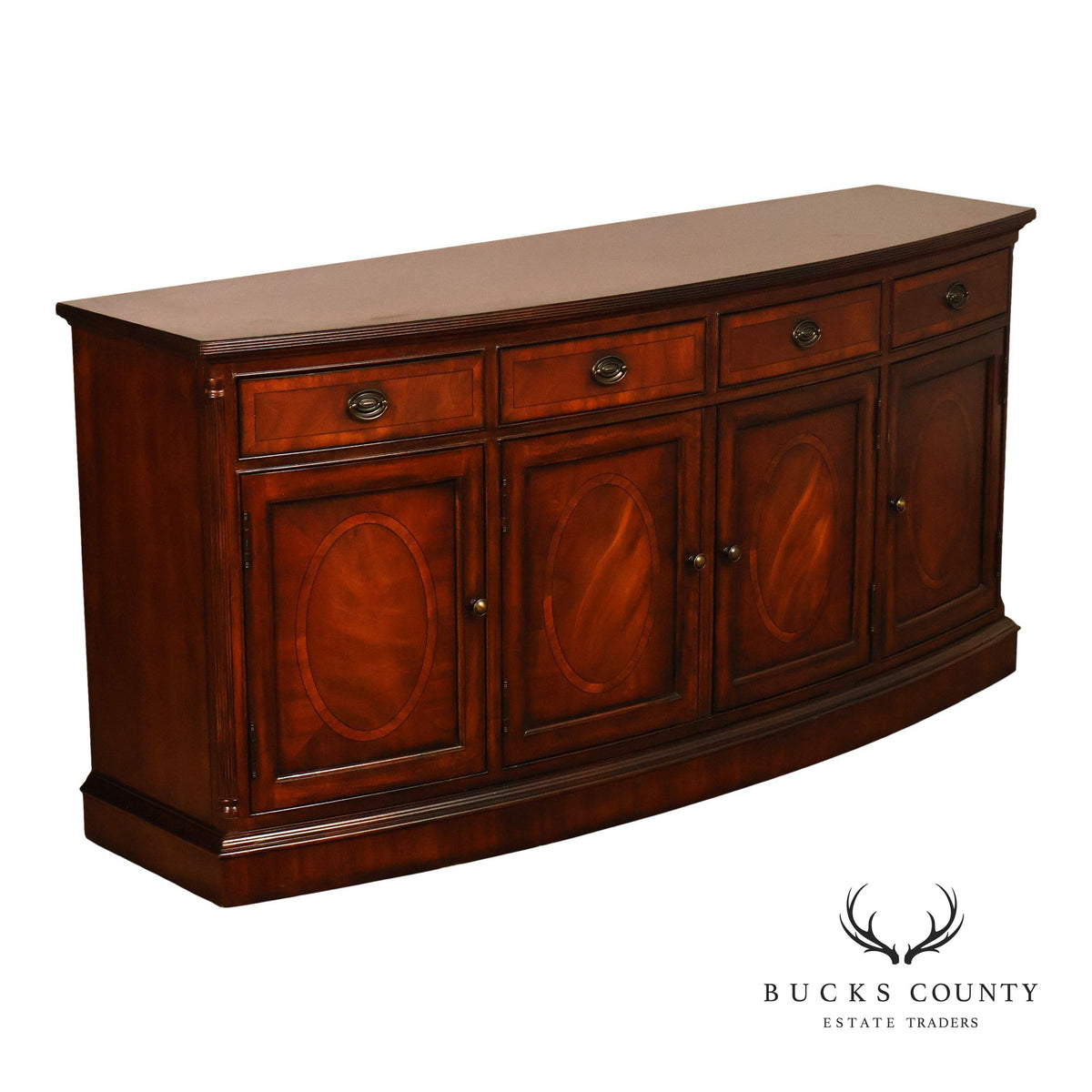 Drexel Heritage British Accents Curved Mahogany Dining Buffet Sideboard
