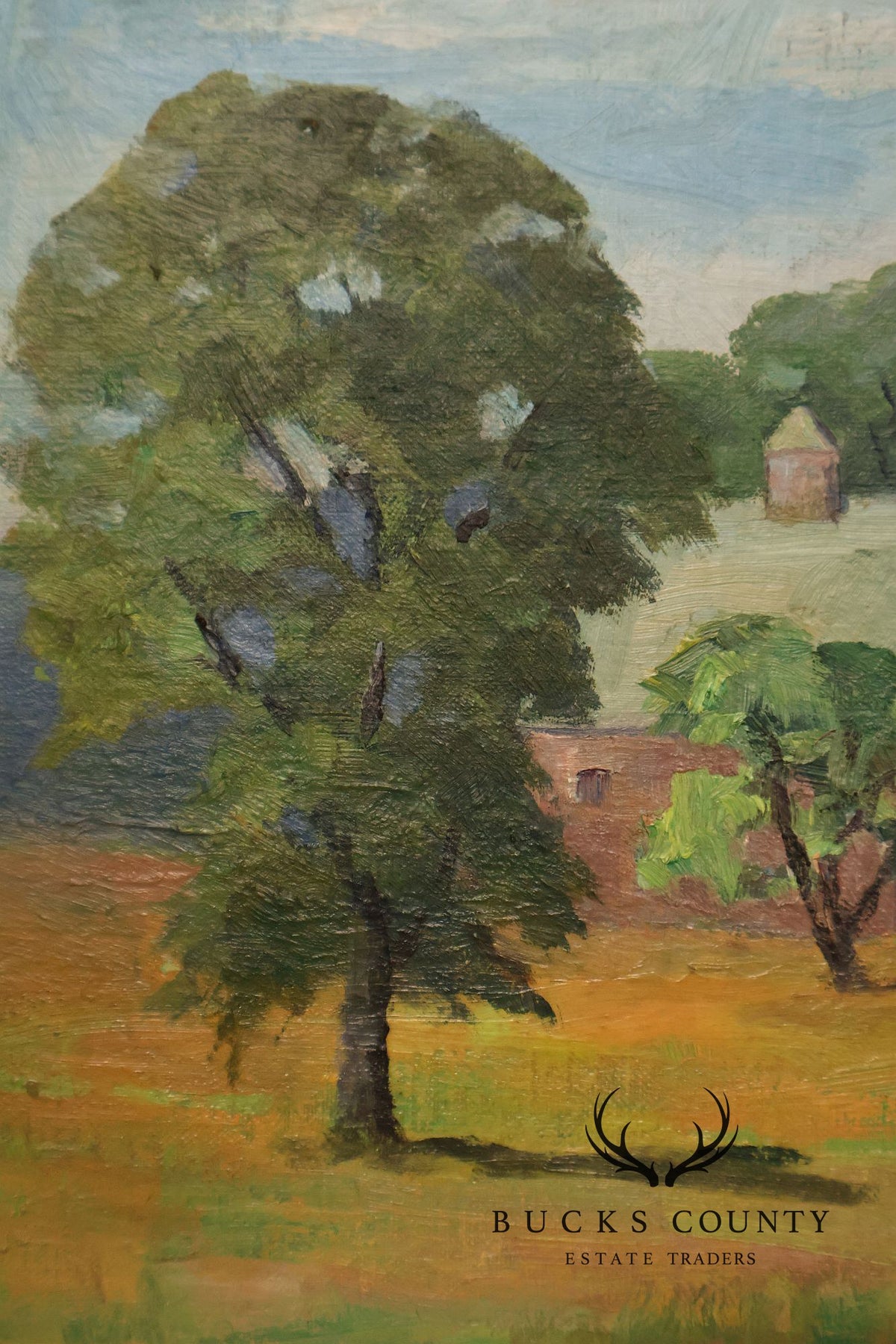 Alice Weed Framed Oil Painting, New England Farmstead