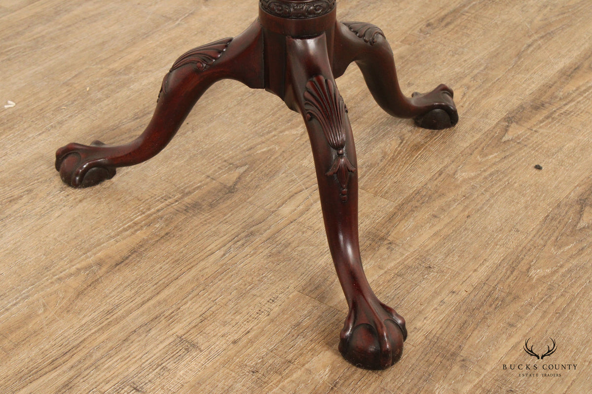 Chippendale Carved Mahogany Tilt Top Pedestal Table