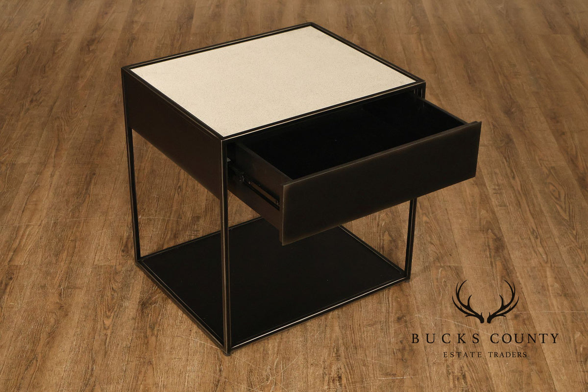 Restoration Hardware Pair Of Gramercy Mirrored End Tables