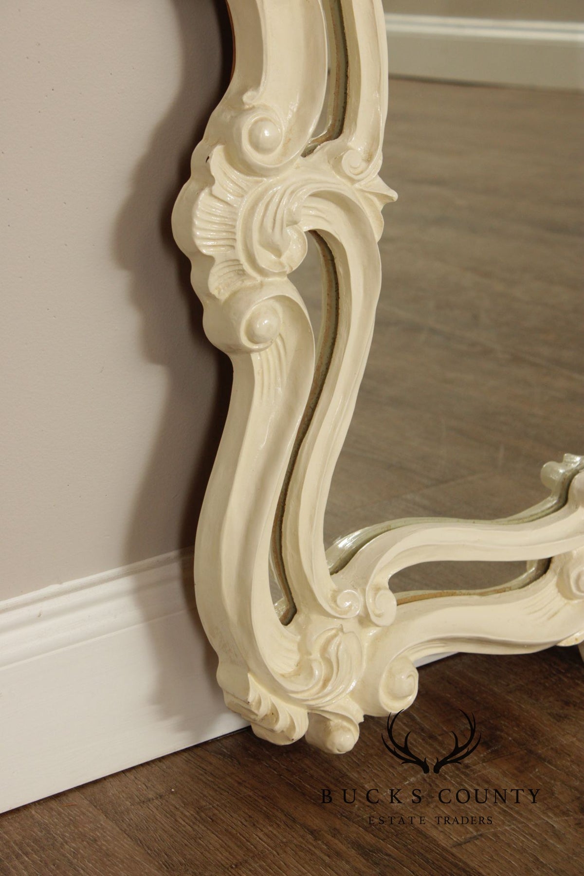 Rococo Style Cream Painted Wall Mirror