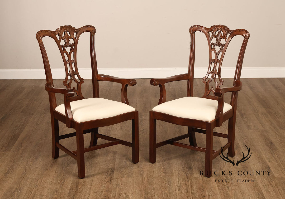 Scarborough House Chippendale Style Pair Of Mahogany Armchairs