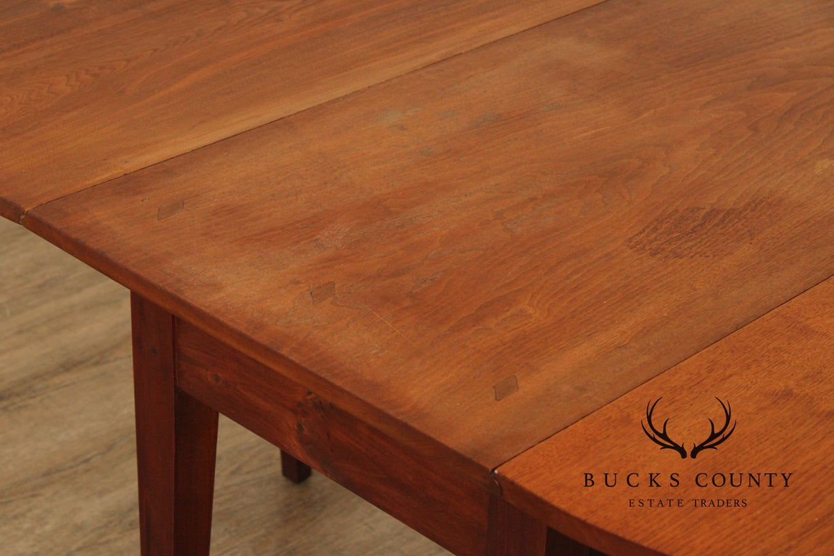 Vintage Walnut Federal Style Drop Leaf Gateleg Dining Table