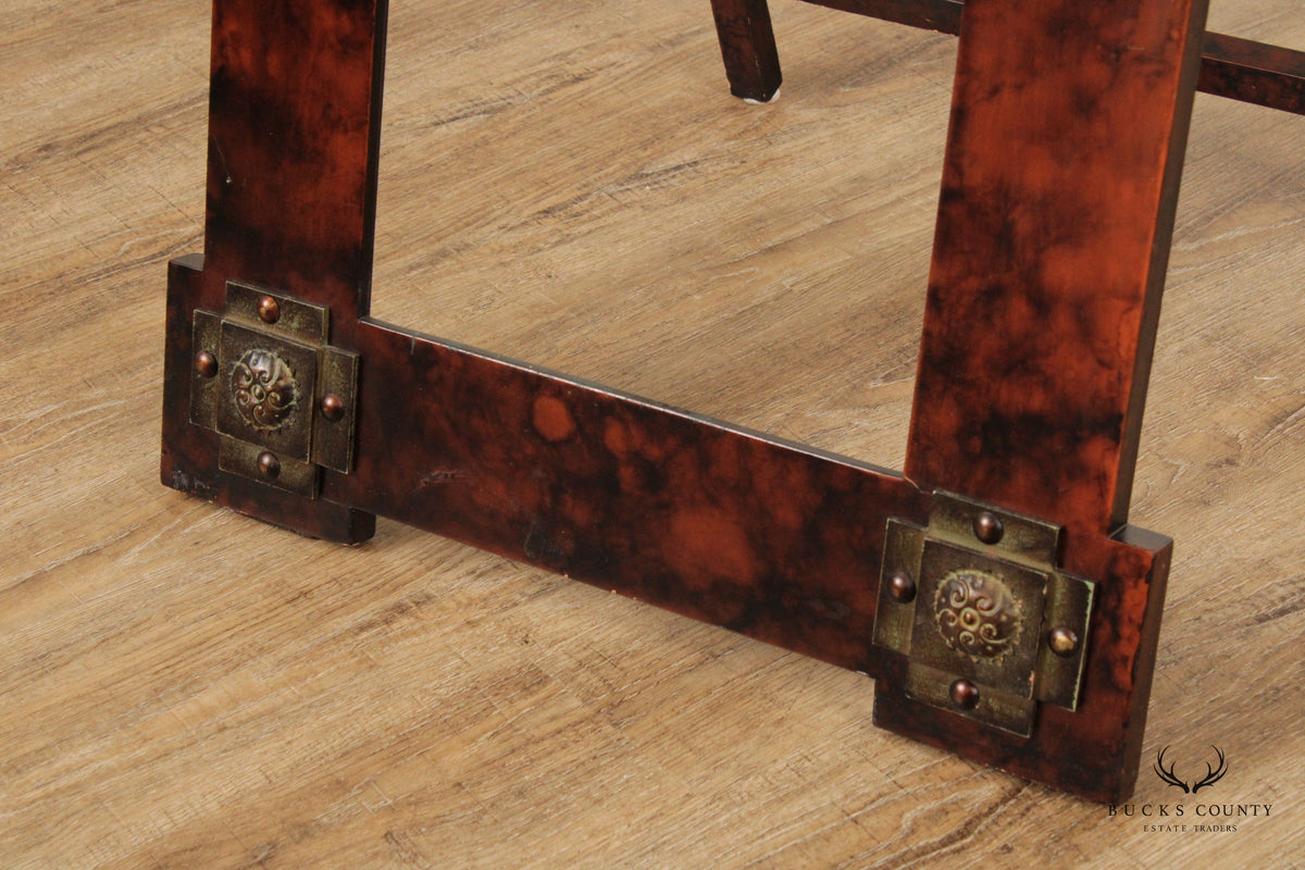 Brutalist Style Wood and Cast Iron A-Frame