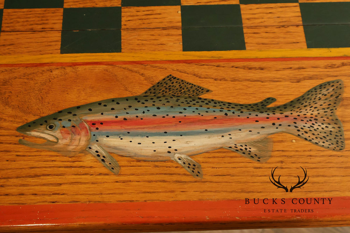 Appalachian Rustic Furnishing Trout and Perch Game Table