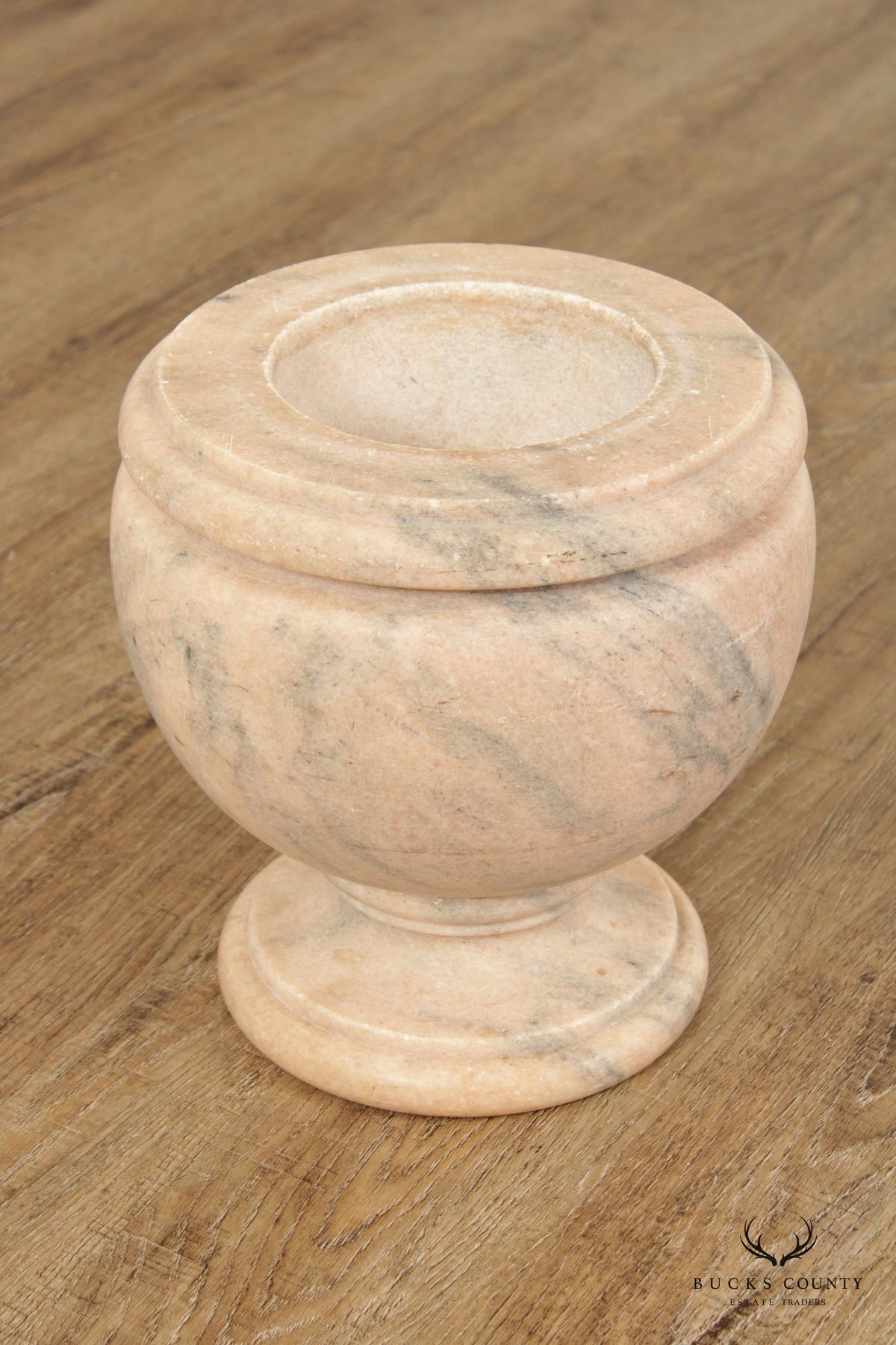 Antique Style Marble Footed Urn Vase with Turned Rim