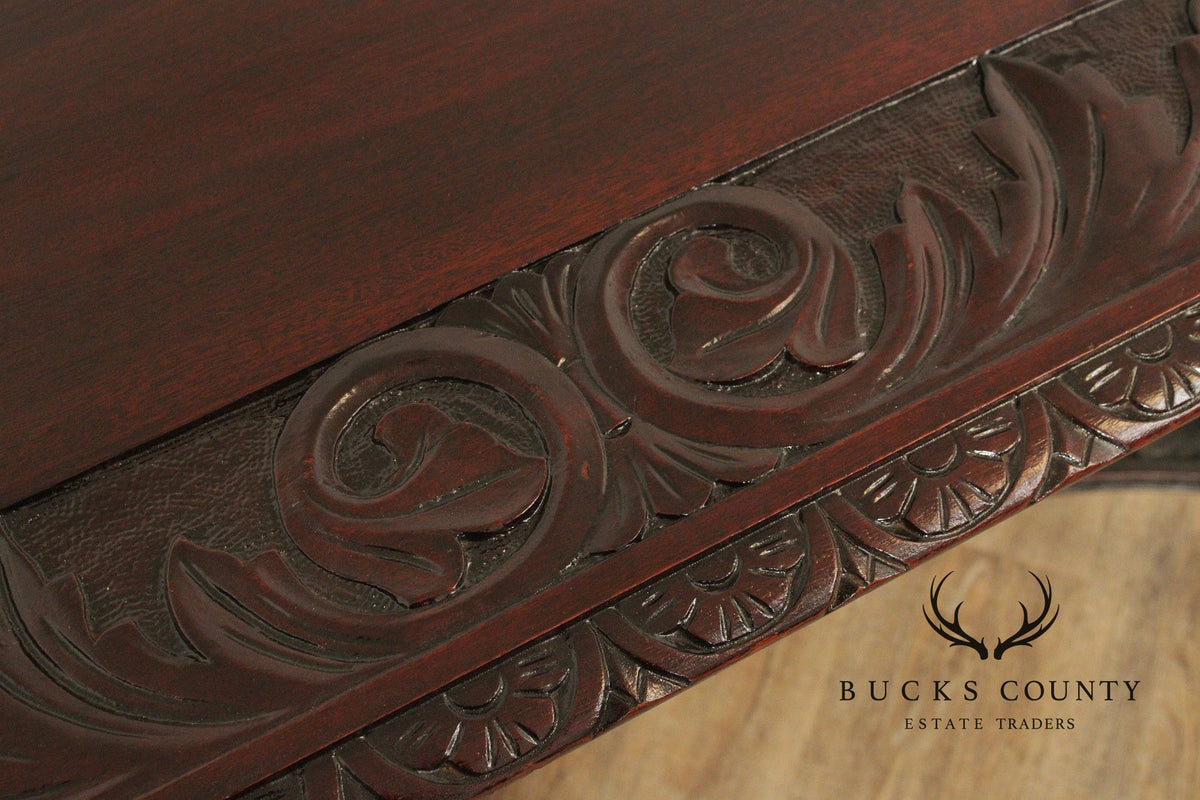 Antique Victorian Carved Mahogany Partners Desk