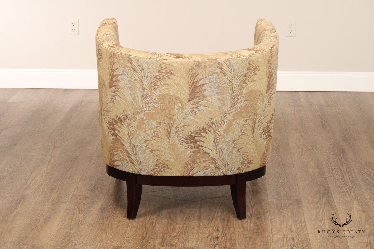 Precedent Sherrill Furniture Modern Pair Of Barrel Back Lounge Chairs