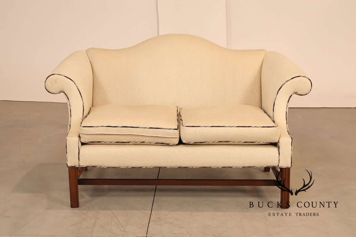 Ethan Allen Vintage Chippendale Style Upholstered Loveseat