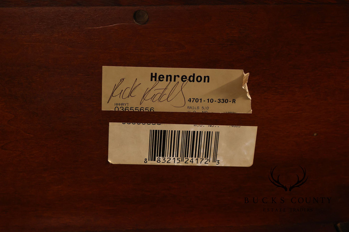 Henredon Mahogany Queen Bed with Tufted Upholstered Headboard